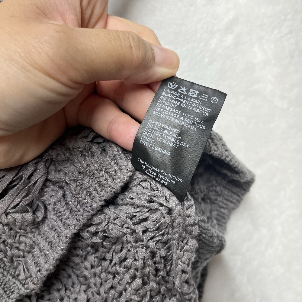 The Kooples Open‎ Knit Sweater Womens Medium Gray - Picture 12 of 13